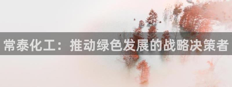 亿万首富游戏：常泰化工：推动绿色发展的战略决策者